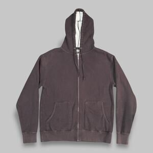 Vintage Y2K Brown Sherpa-Lined Zip Hoodie - Men’s Size L